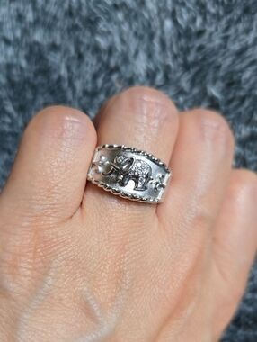 Sterling Silver Elephant Band Ring - Women Jewelry